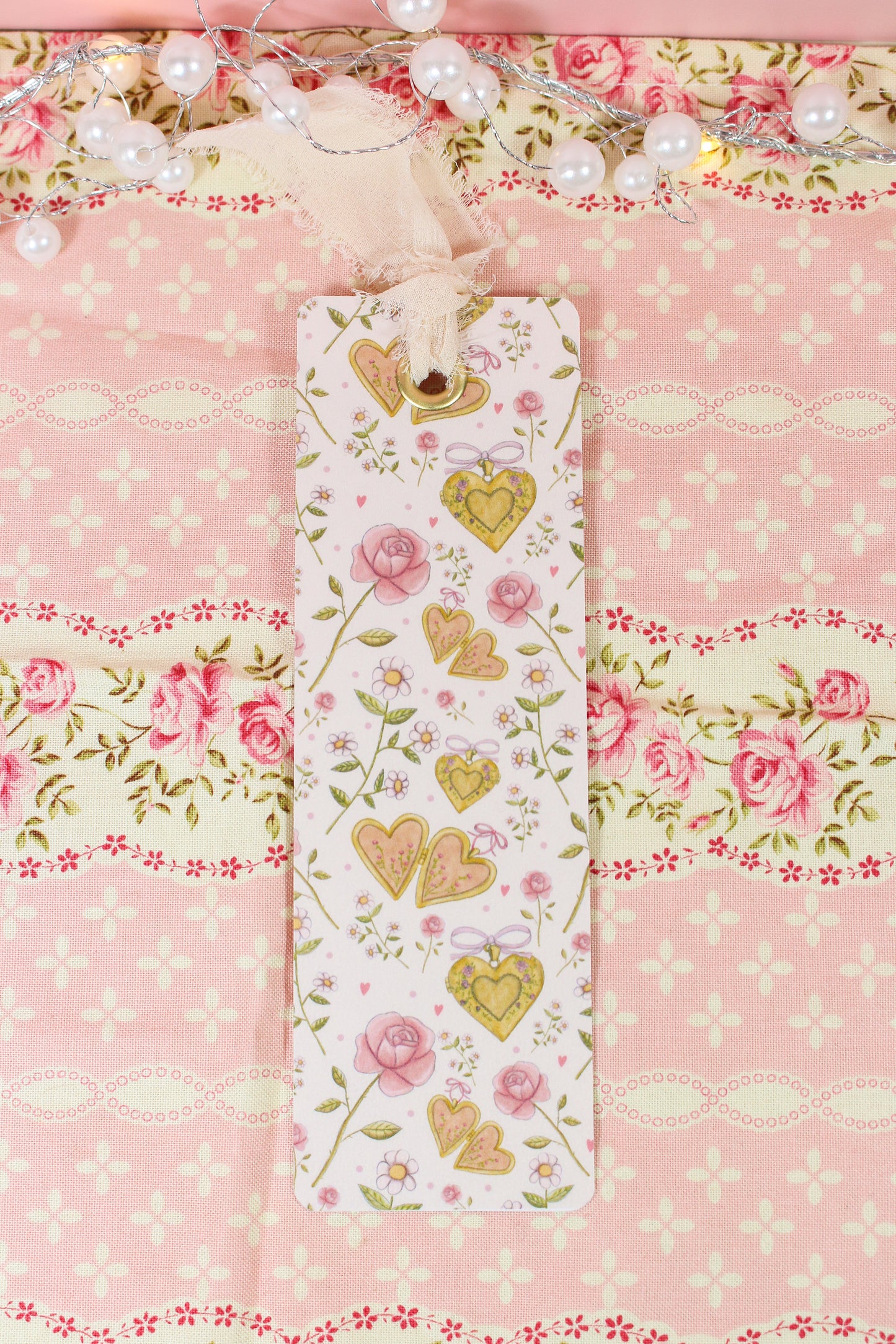 Floral Heart Locket Bookmark