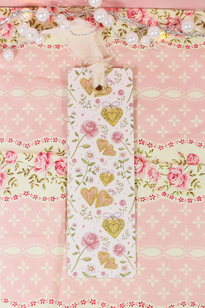 Floral Heart Locket Bookmark