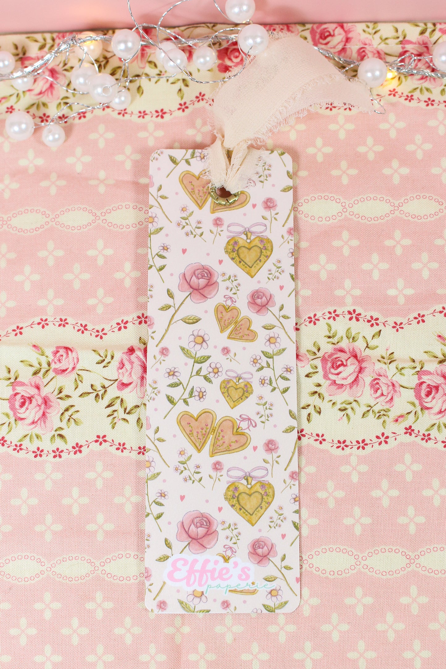 Floral Heart Locket Bookmark