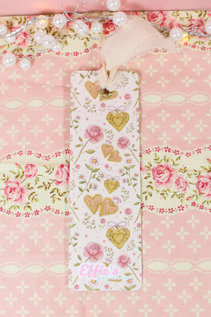 Floral Heart Locket Bookmark