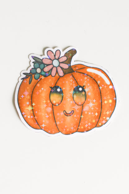 Floral Pumpkin Sticker