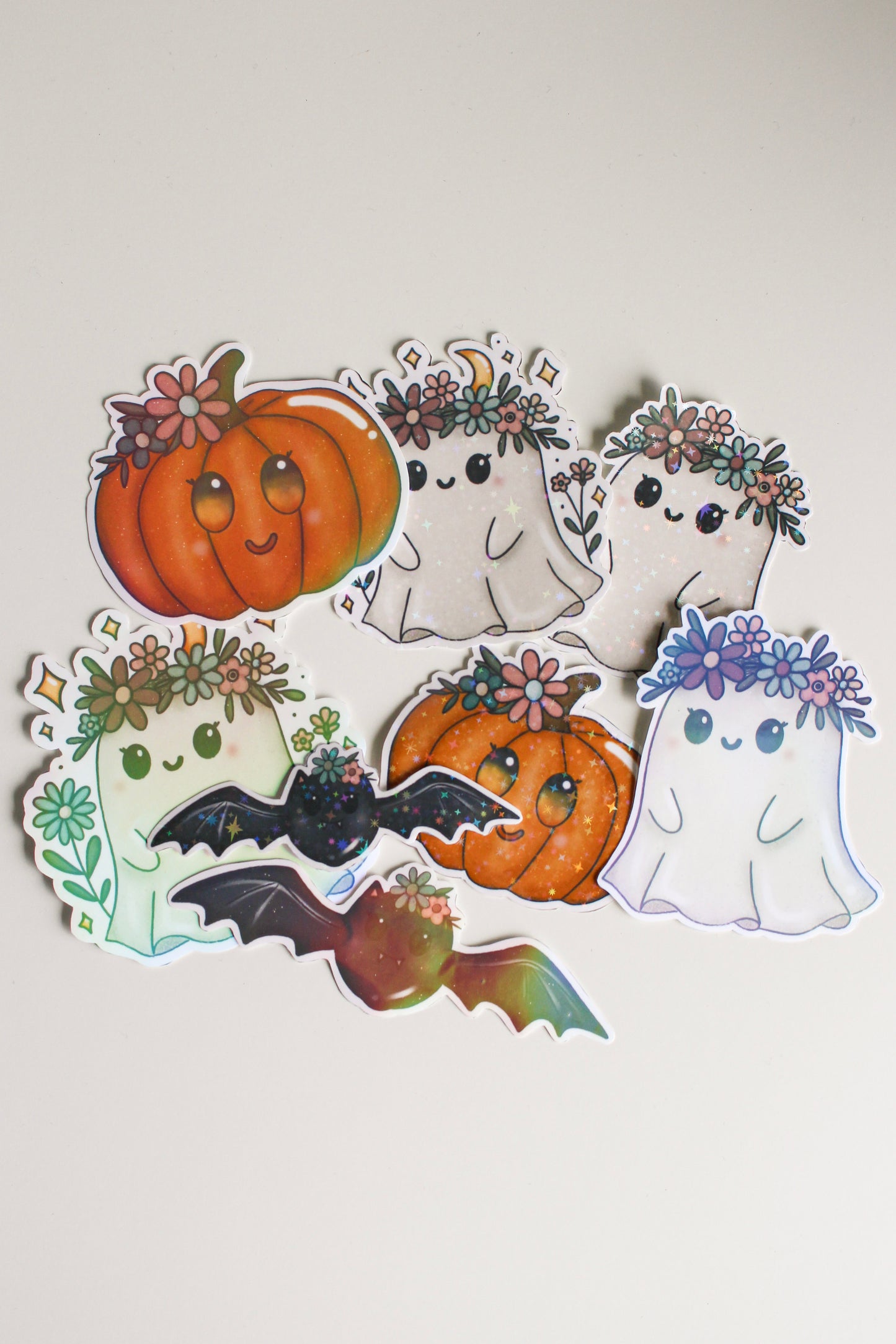 Moonlit Floral Ghost Sticker
