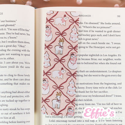 Pink Christmas Cookie Bookmark