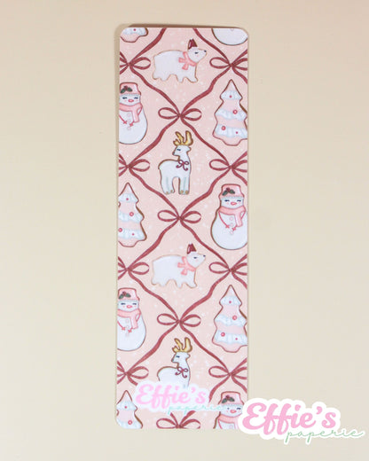 Pink Christmas Cookie Bookmark