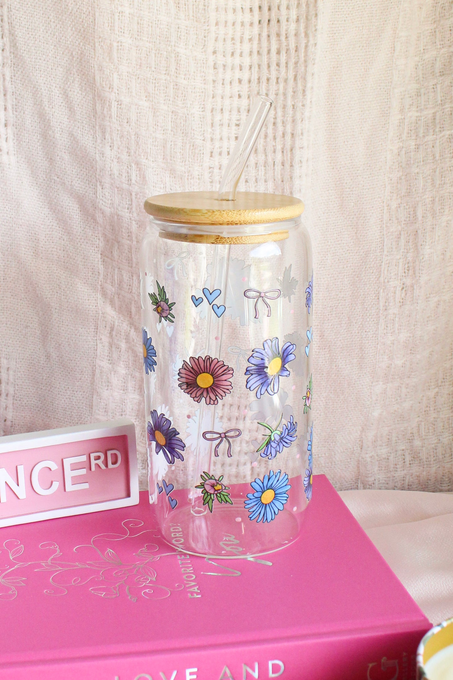 Whimsical Daisy Glass Cup