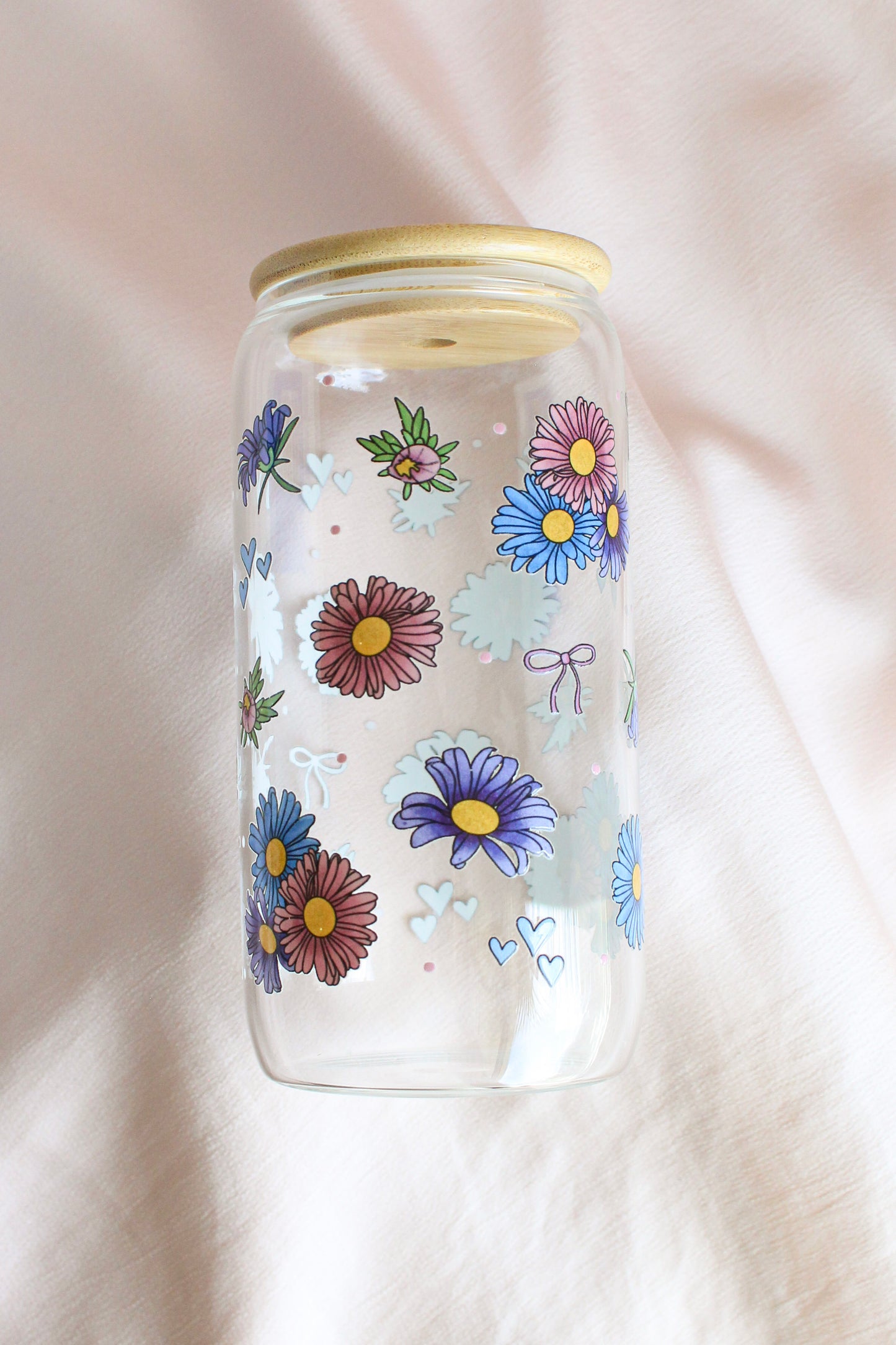 Whimsical Daisy Glass Cup