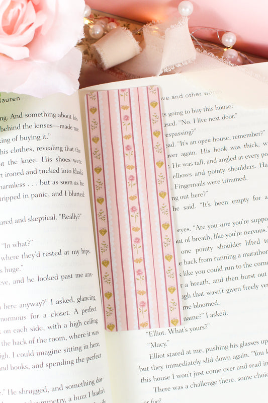 Whimsical Floral Heart Bookmark