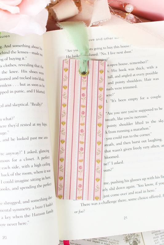 Whimsical Floral Heart Bookmark