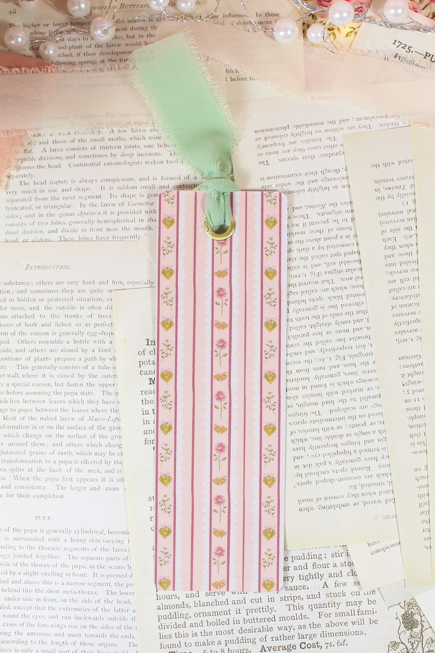 Whimsical Floral Heart Bookmark