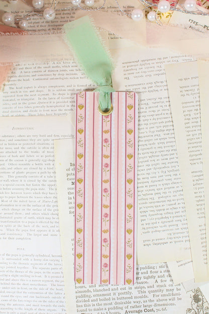 Whimsical Floral Heart Bookmark