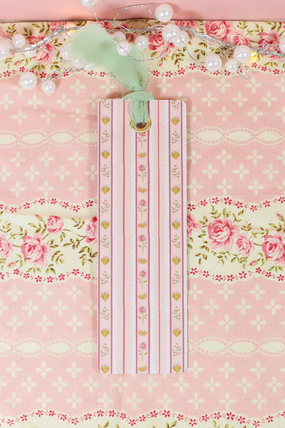 Whimsical Floral Heart Bookmark