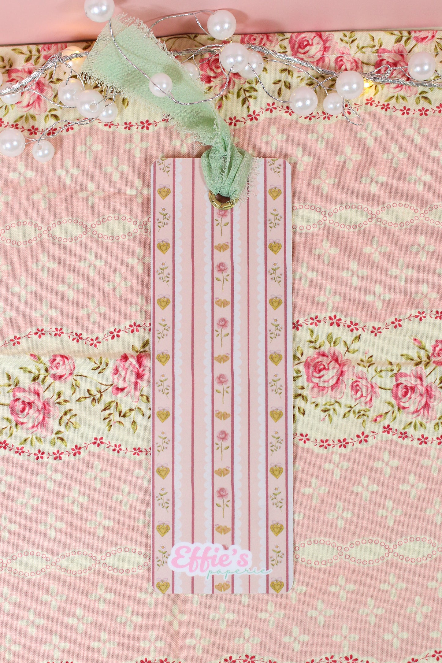 Whimsical Floral Heart Bookmark